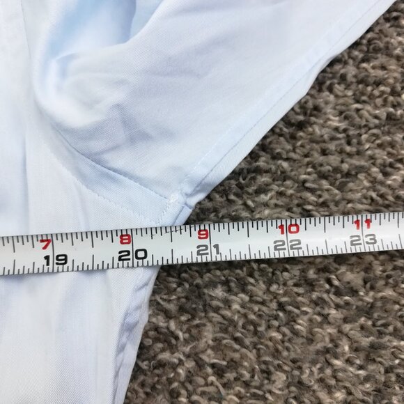 Teddy Stratford Shirt L/S Button Up Hidden Zipper Light Blue Mens Size 1 - Picture 7 of 10